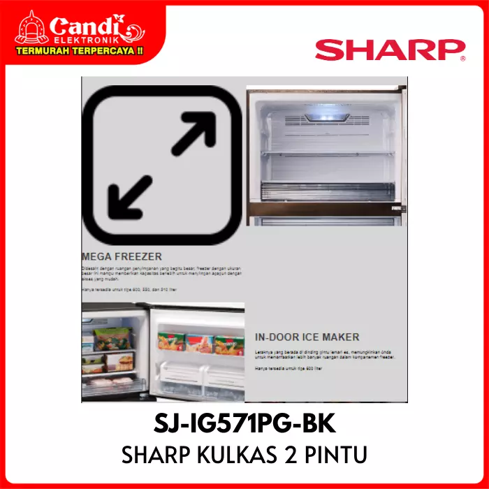 KULKAS BIG REFF 2 PINTU SHARP